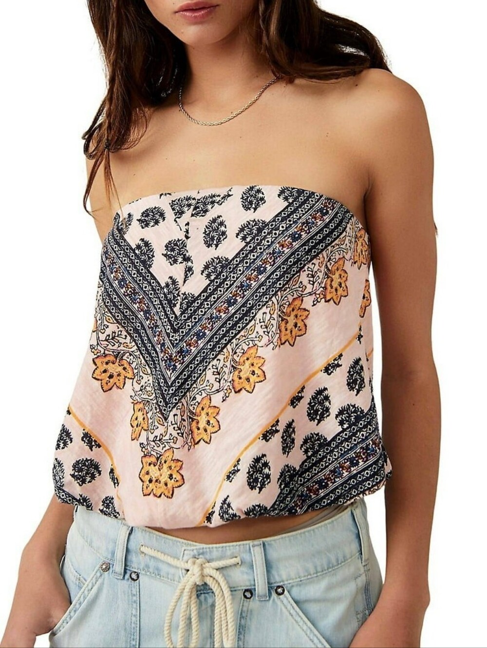 NWTS "Free People"  Borderline Tube Top. Size L.🌸✨